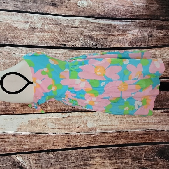 Lilly Pulitzer Size 6 Richelle Shorely Blue Mojo Strapless Tie Back Dress - Picture 4 of 8